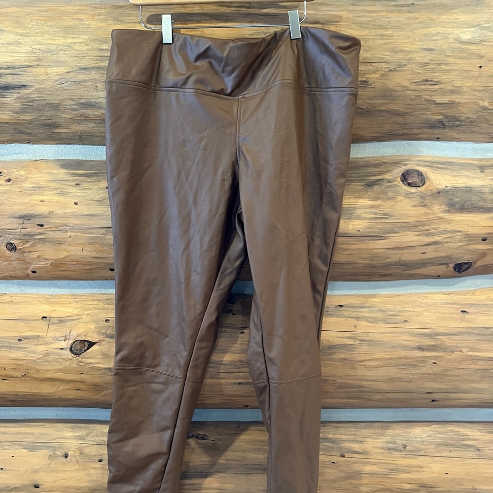 A New Day Women's High-Waisted Faux Leather Ankle Leggings XXL - Picture 2 of 4
